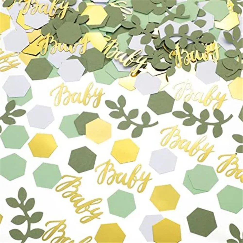Baby Shower Confetti 220pcs Greenery Eucalyptus Gold Table Decorations Party